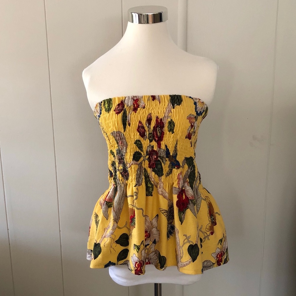New Floral Cotton Linen Smocking Top